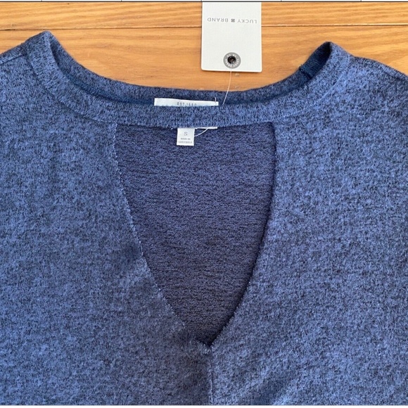 NWT Lucky Brand Super Soft Cutout Neck Pullover Knit Top - Picture 2 of 5